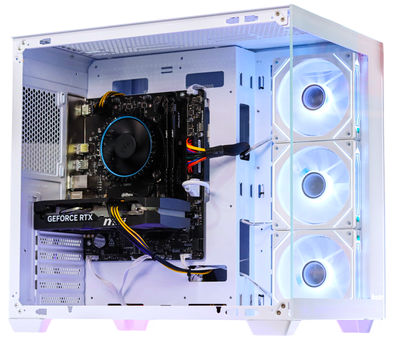 CASE HUNTKEY S980 WHITE + 3 Fan (ATX)