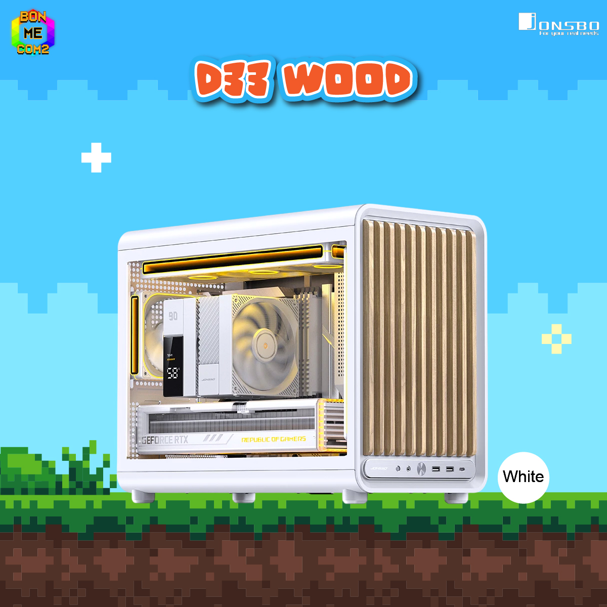 CASE Jonsbo D33 Wood WHIIE (NO FAN)