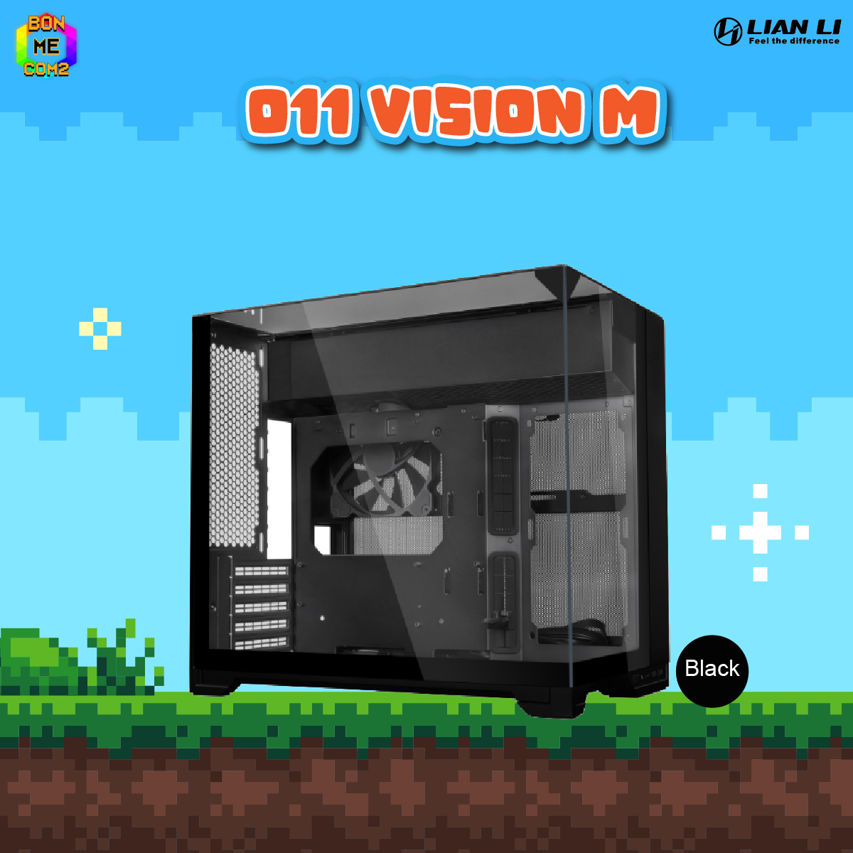 CASE LIAN LI O11 VISION M BLACK (LL-O11VMX) (พัดลมเคส1ตัว)