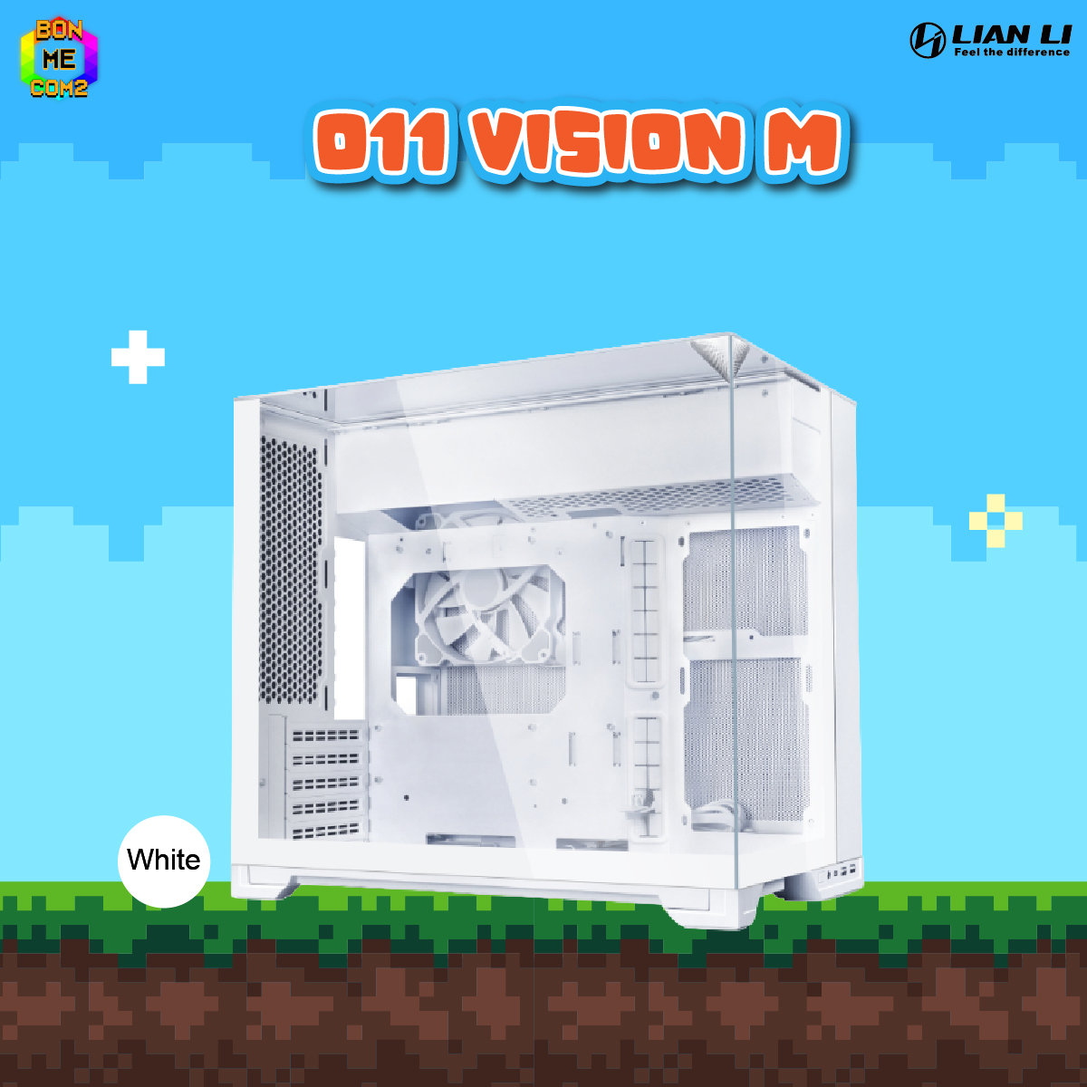 CASE LIAN LI O11 VISION M WHITE (LL-O11VMW) (พัดลมเคส1ตัว)