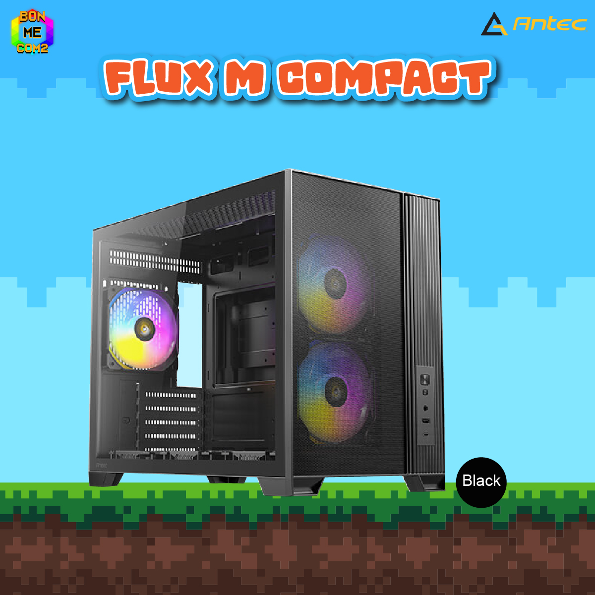 CASE ANTEC FLUX M COMPACT BLACK (MICRO ATX)